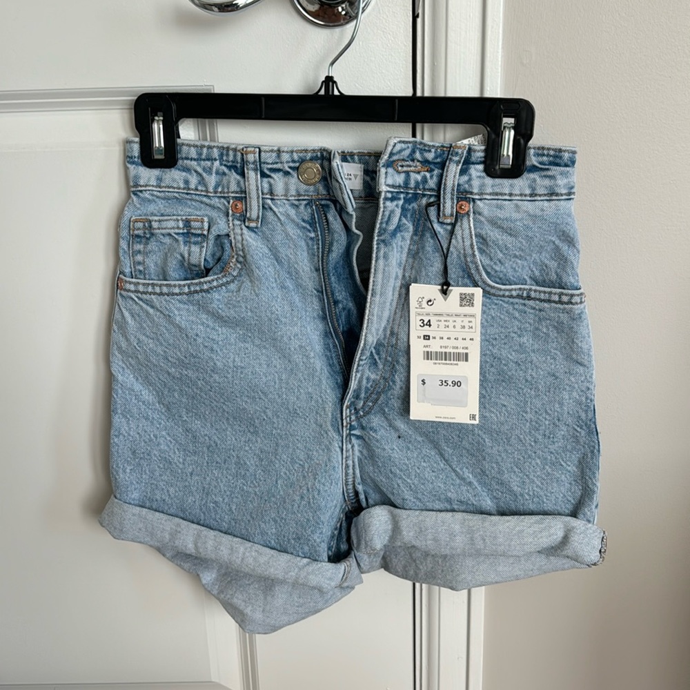 Zara mom fit Jean shorts